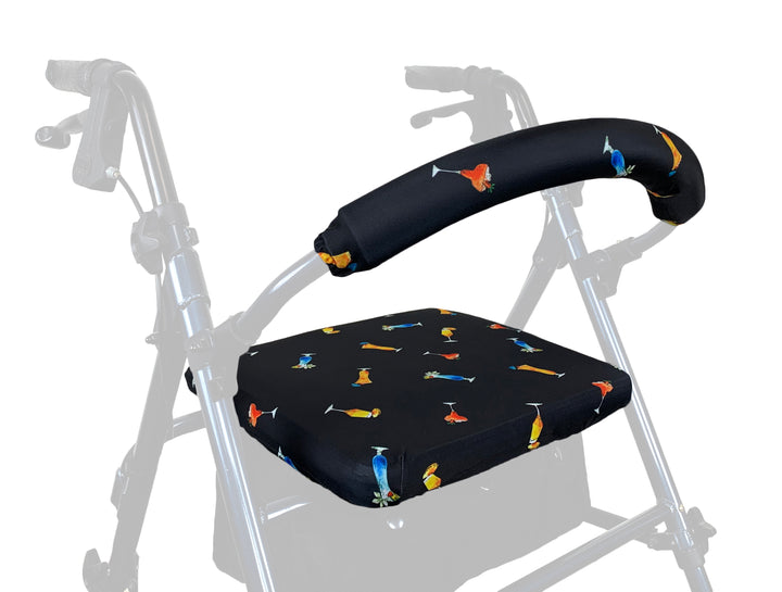 Crutcheze Rollator Walker Cover – USA-Made Seat & Backrest Cover Set – Moisture-Wicking, Machine Washable Fabric – Fits Standard Rollators
