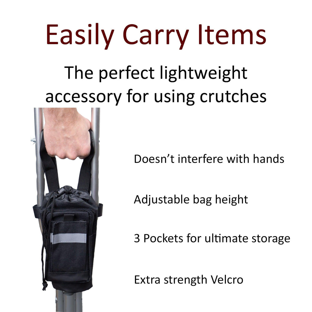 Updated crutch bag design for carrying essentials