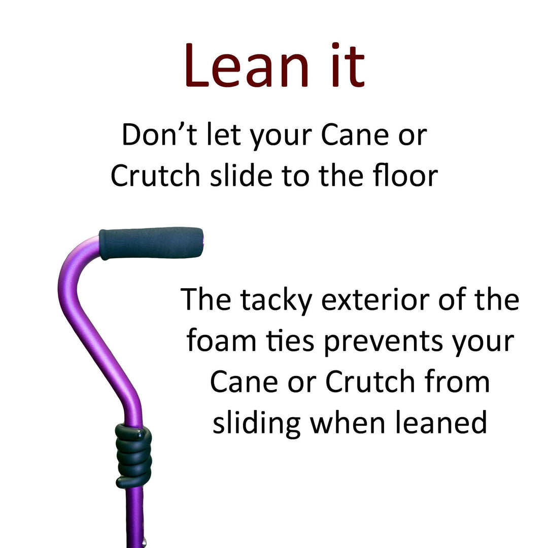 Anti-slip cane holder with tacky foam