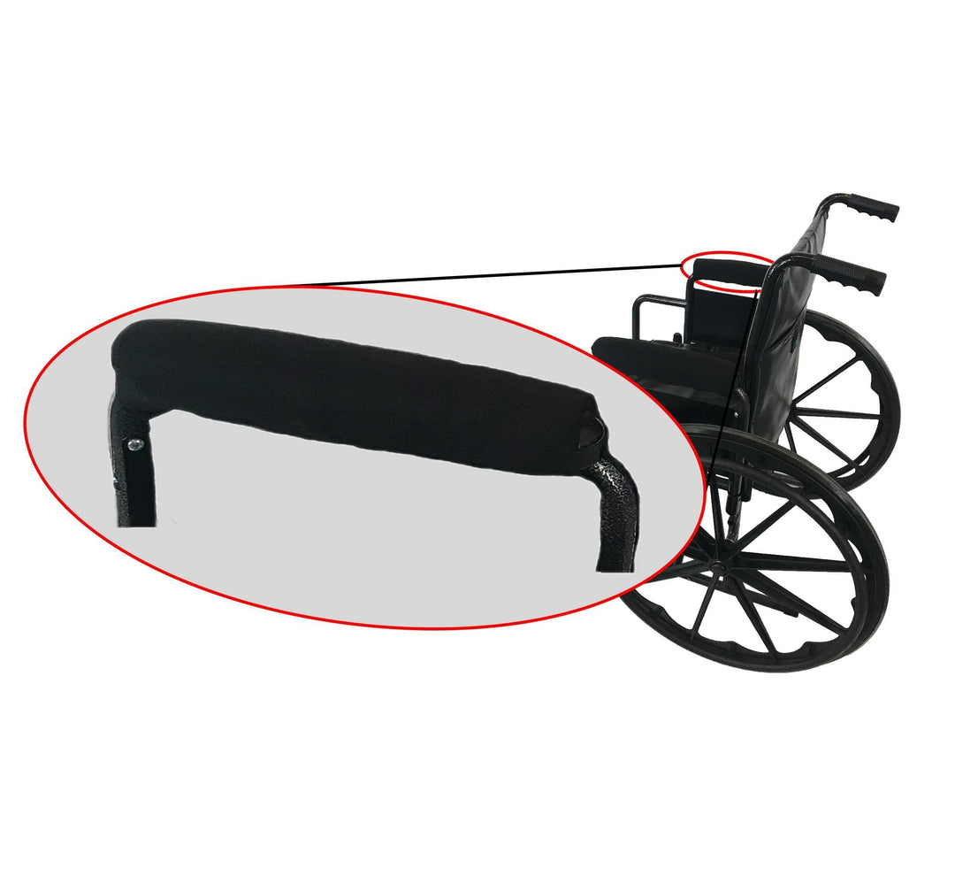 Moisture-wicking padded cover for wheelchair arms