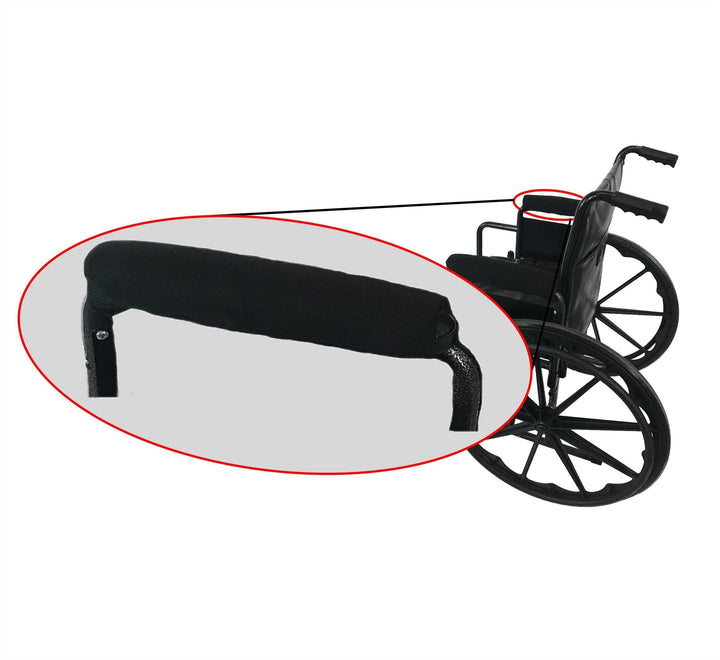 Moisture-wicking padded cover for wheelchair arms