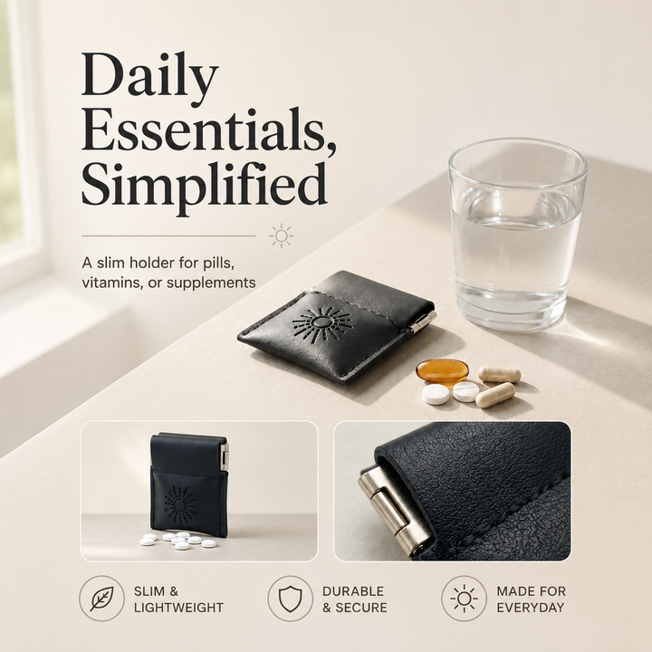Pill Pouch, Small Discreet Travel Case for Pills, Vitamins, and Supplements