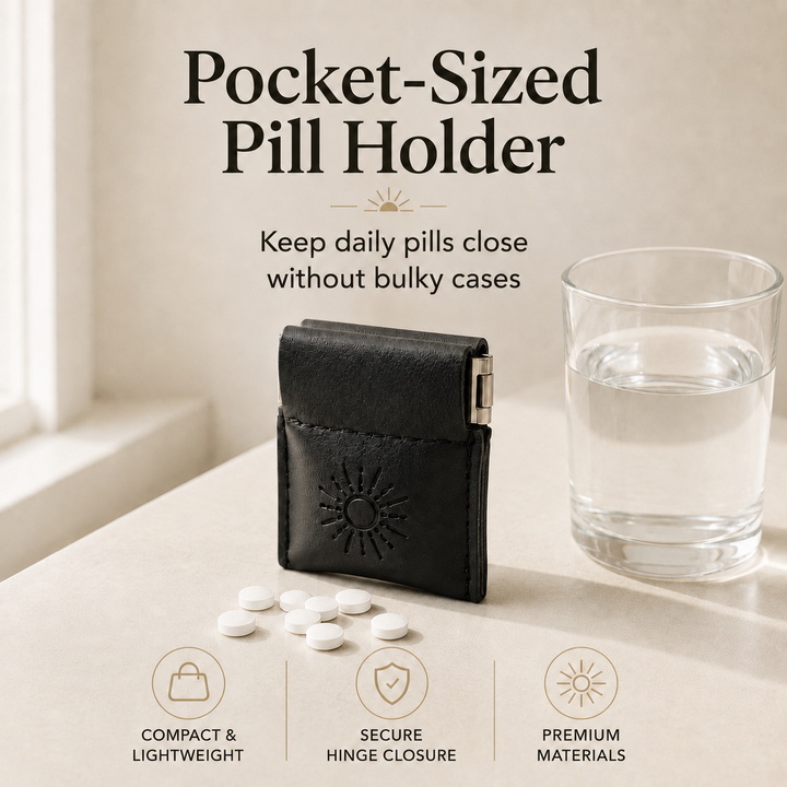 Pill Pouch, Small Discreet Travel Case for Pills, Vitamins, and Supplements