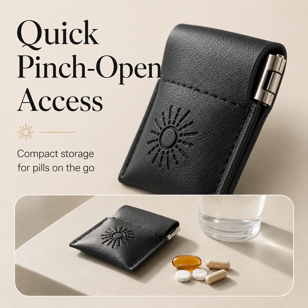 Pill Pouch, Small Discreet Travel Case for Pills, Vitamins, and Supplements