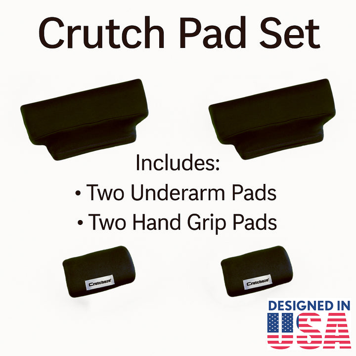 Crutcheze® Crutch Pads & Hand Grip Covers for Underarm Crutches