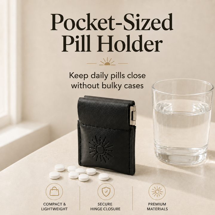 Pill Pouch, Small Discreet Travel Case for Pills, Vitamins, and Supplements
