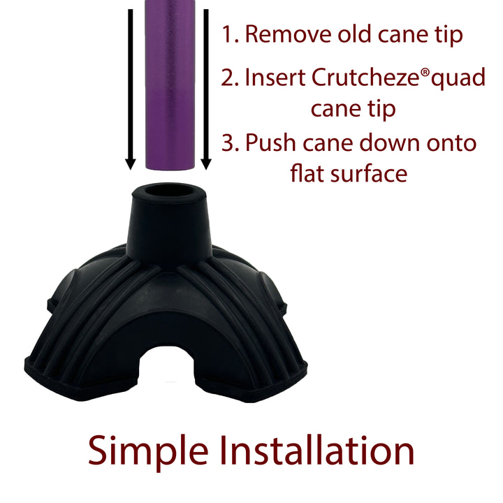 Quad Cane Tip - Replacement Rubber Tip for Cane - Walk Cane Tip 3/4"
