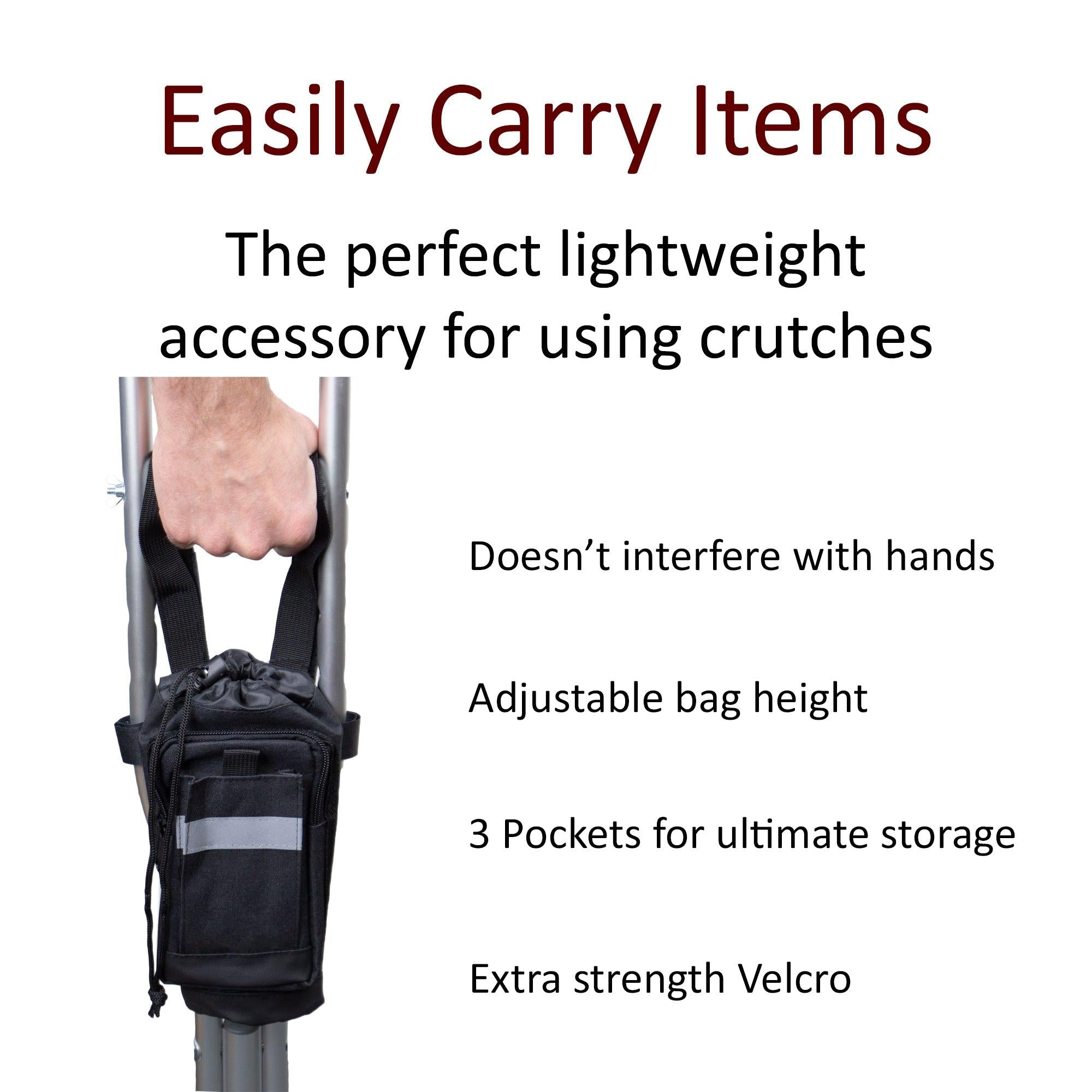 Crutcheze Crutch Bag – 3-Pocket Canvas Storage Accessory with