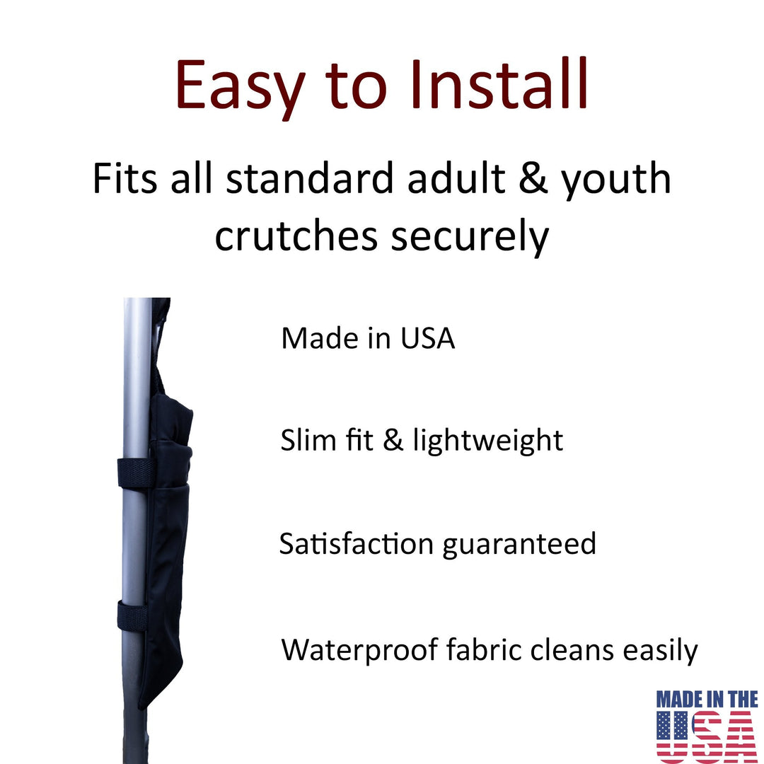 Adjustable crutch storage bag for crutches