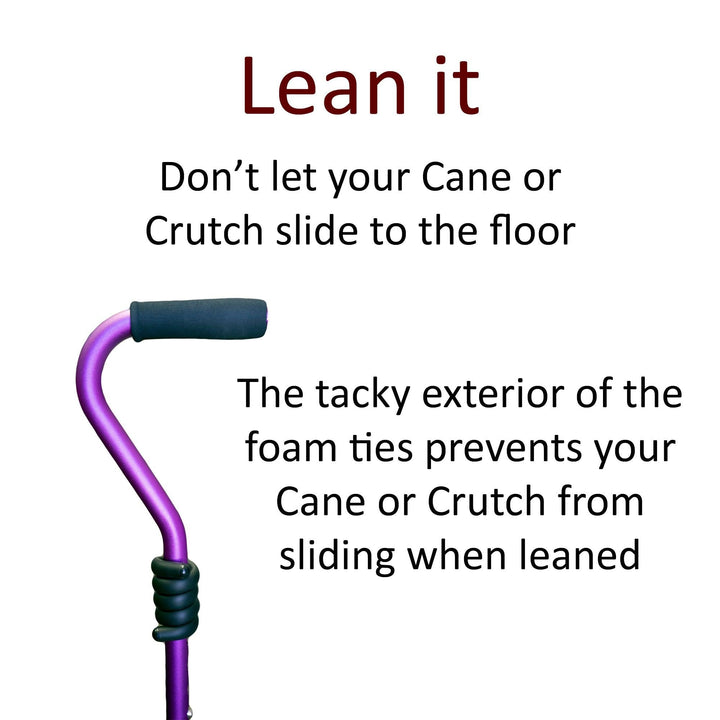 Anti-slip cane holder with tacky foam