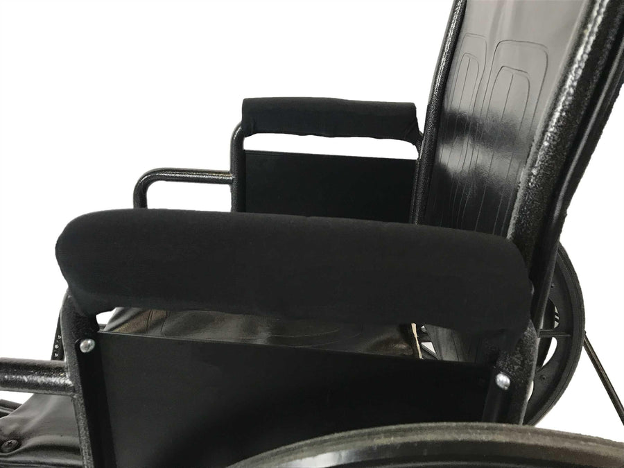 Crutcheze padded wheelchair armrest covers on chair